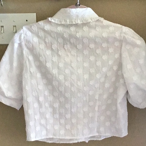 Zara  top white balloon short sleeve blouse - Picture 3 of 5